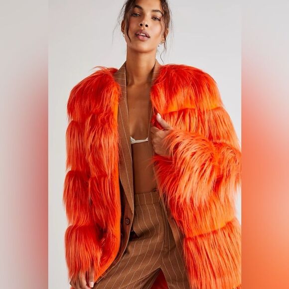 New Free People x Anna Sui Fab Faux Fur Coat - Picture 6 of 12